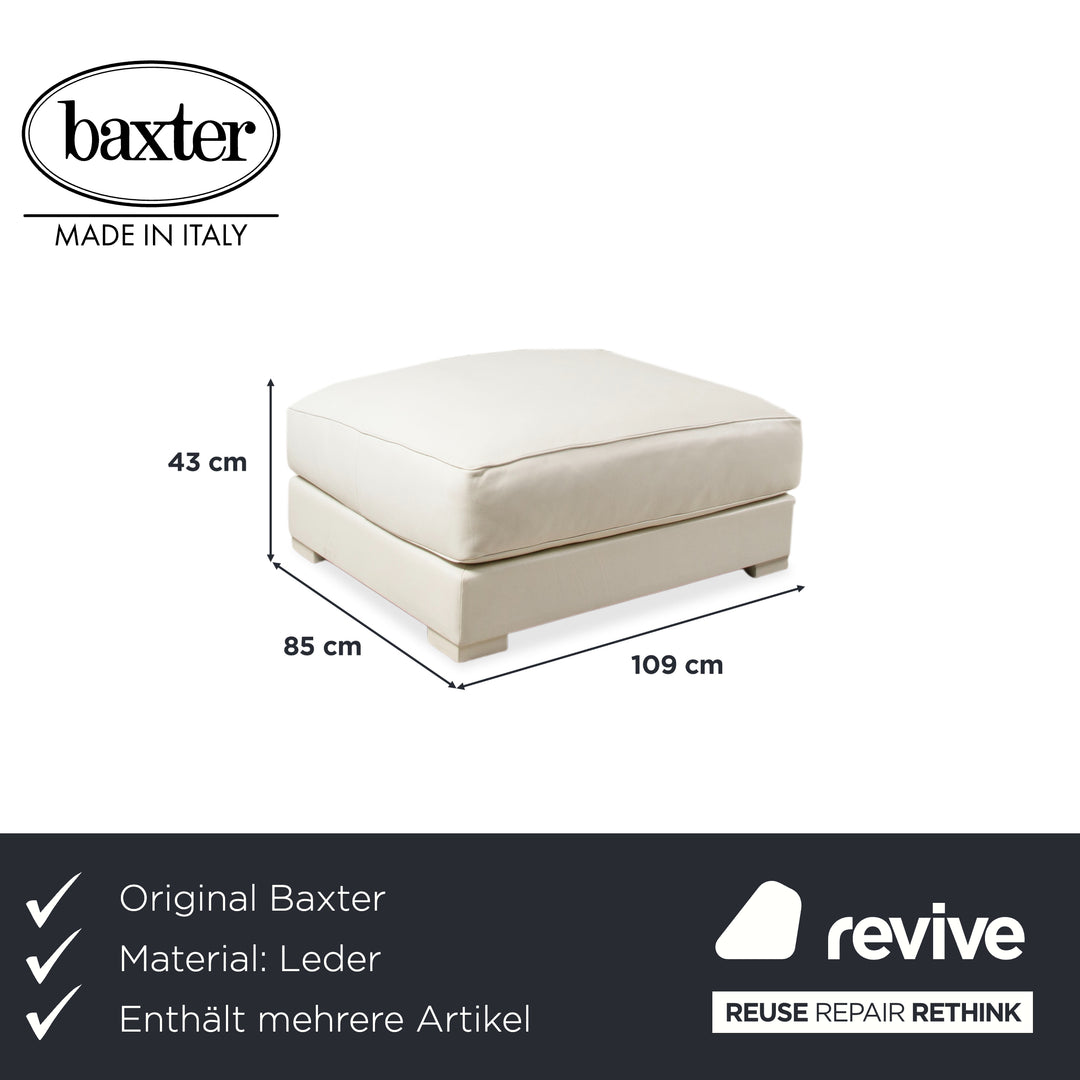 Baxter Leder Garnitur Ecksofa Hocker Weiß Creme Sofa Couch
