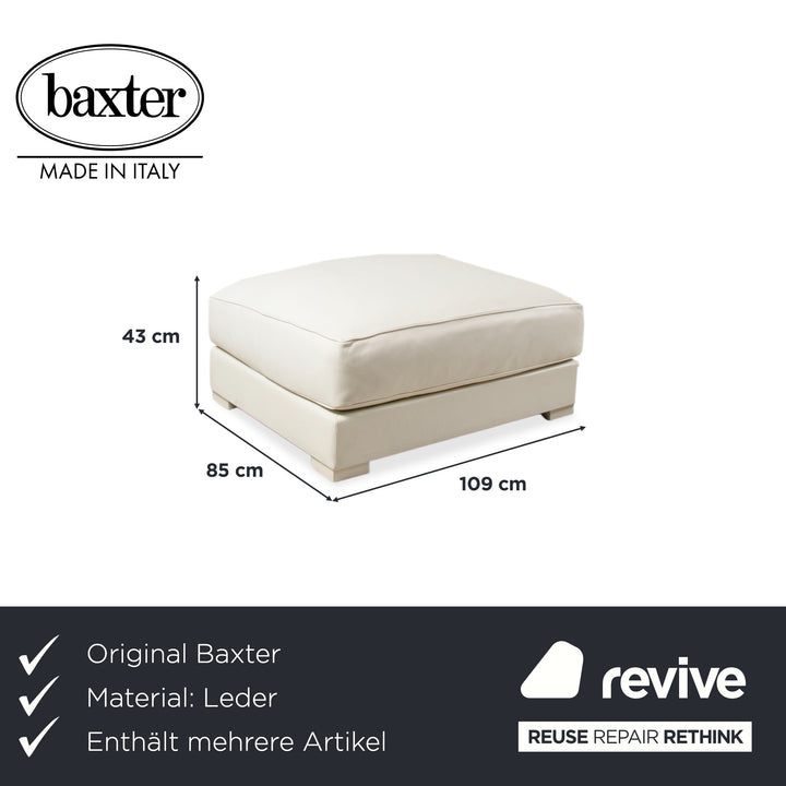 Baxter Leder Garnitur Ecksofa Hocker Weiß Creme Sofa Couch
