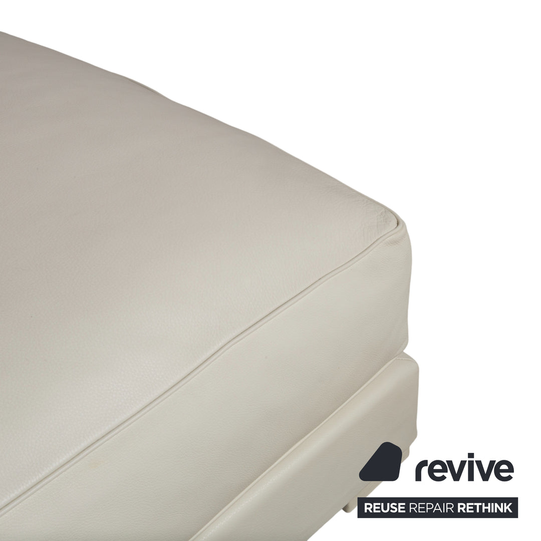 Baxter Leder Garnitur Ecksofa Hocker Weiß Creme Sofa Couch