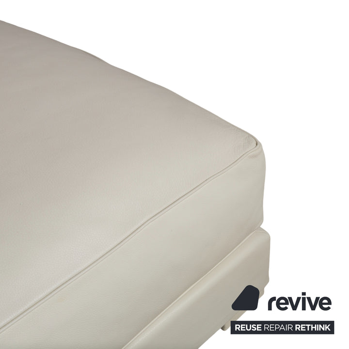 Baxter Leder Garnitur Ecksofa Hocker Weiß Creme Sofa Couch