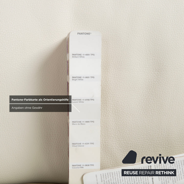 Baxter Leather Stool White Cream