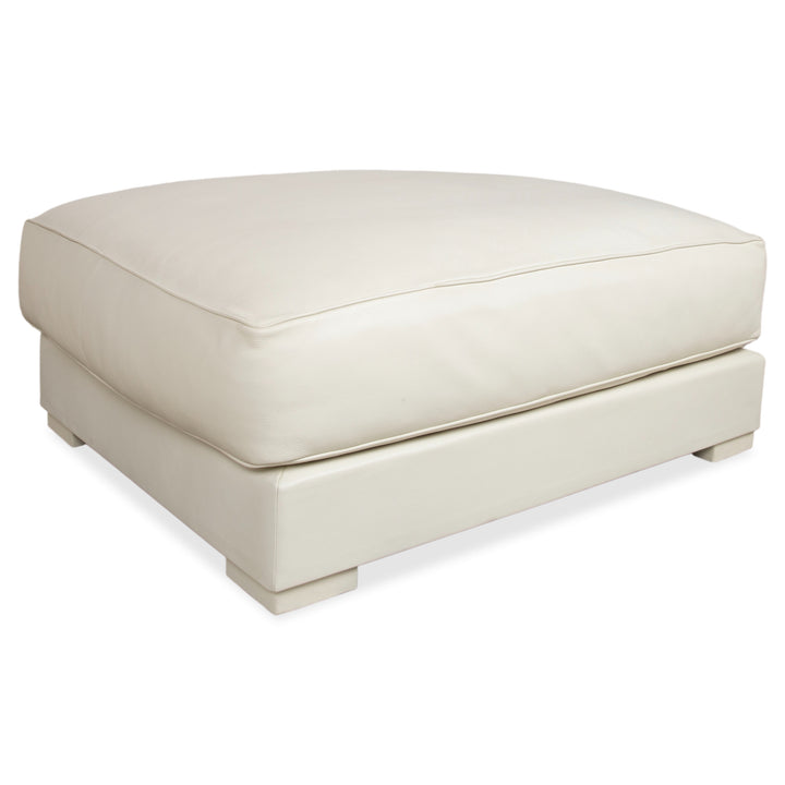 Baxter Leather Stool White Cream