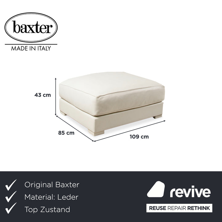 Baxter Leather Stool White Cream