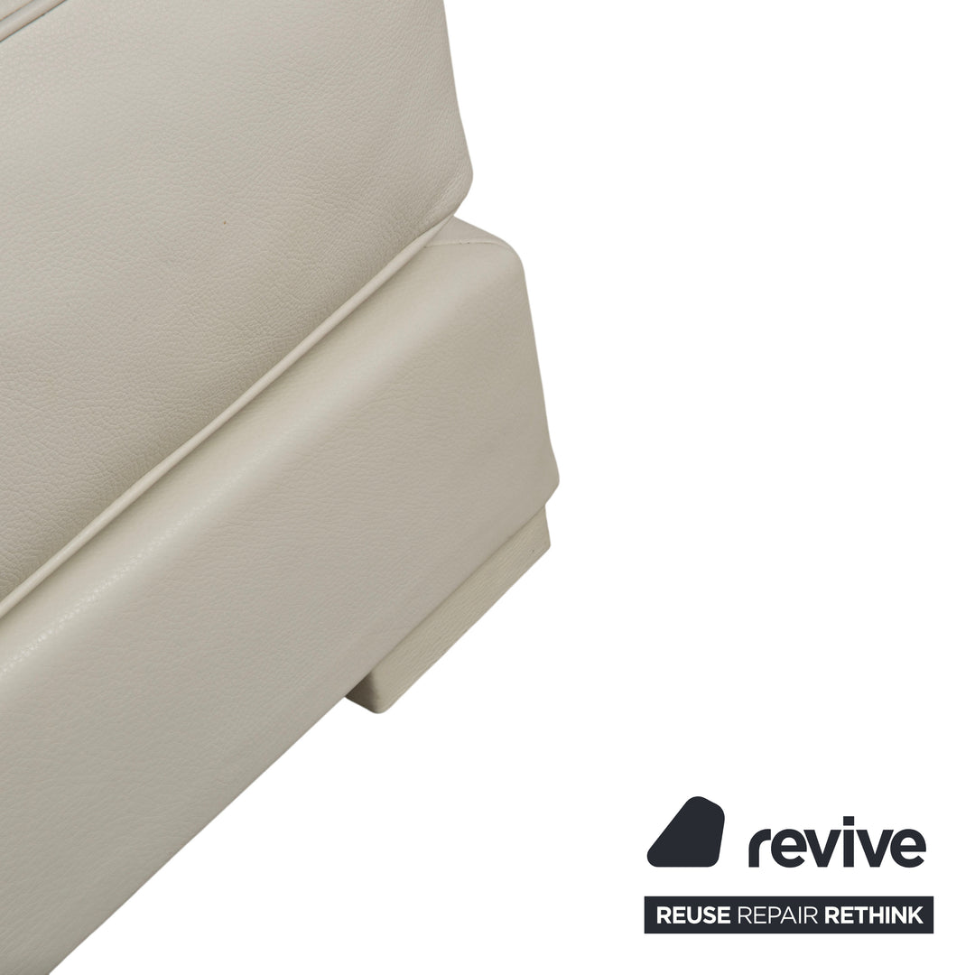 Baxter Leather Stool White Cream
