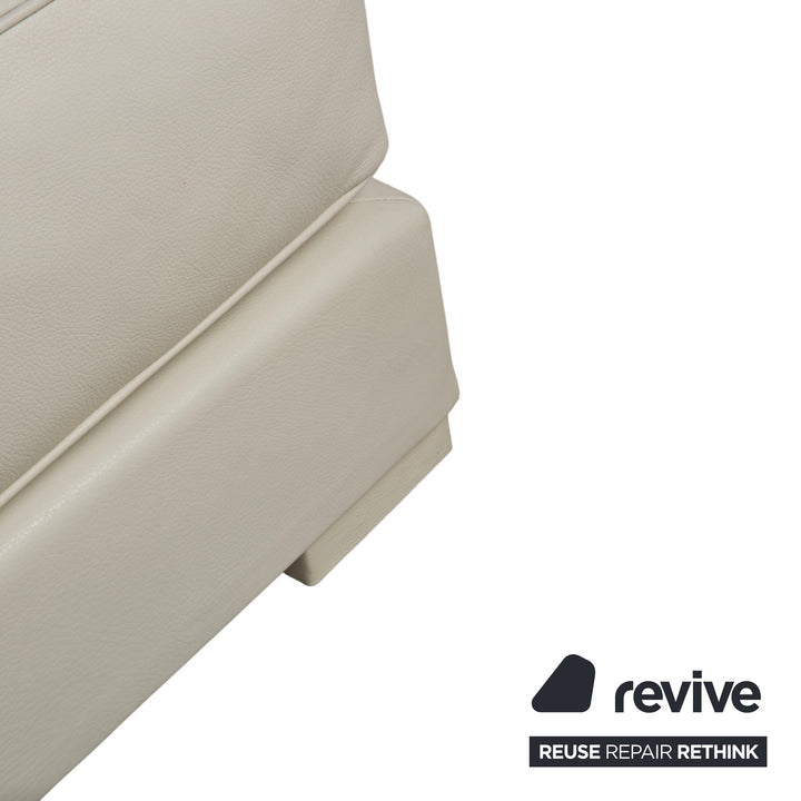 Baxter Leather Stool White Cream