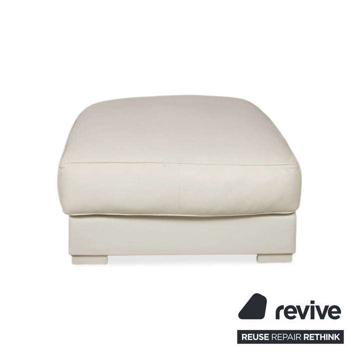Baxter Leather Stool White Cream