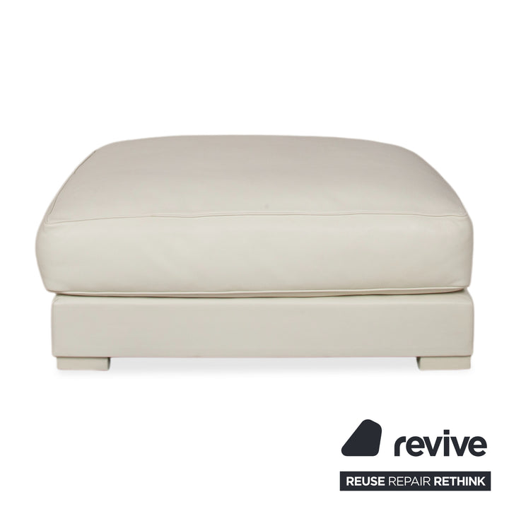 Baxter Leather Stool White Cream