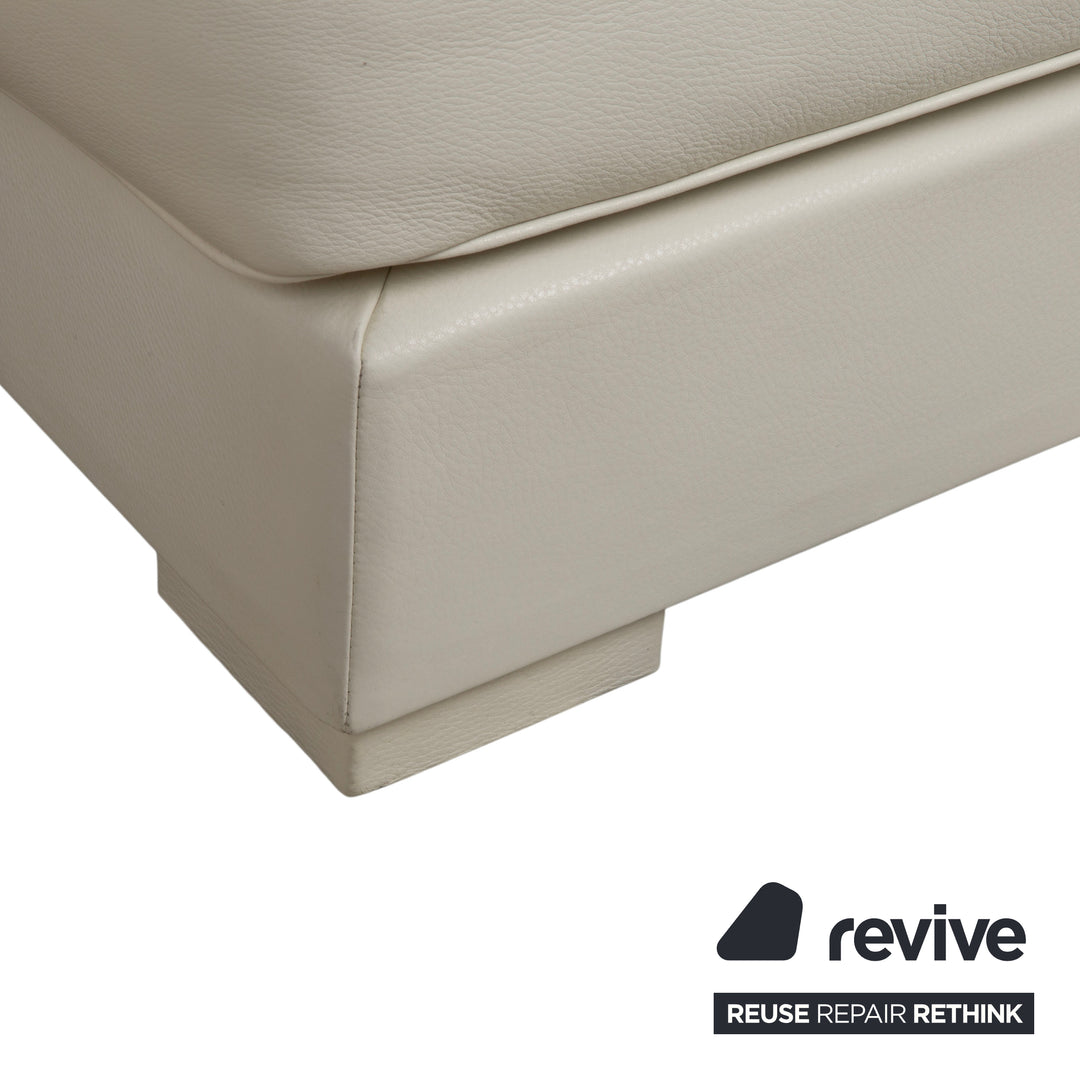 Baxter Leather Stool White Cream