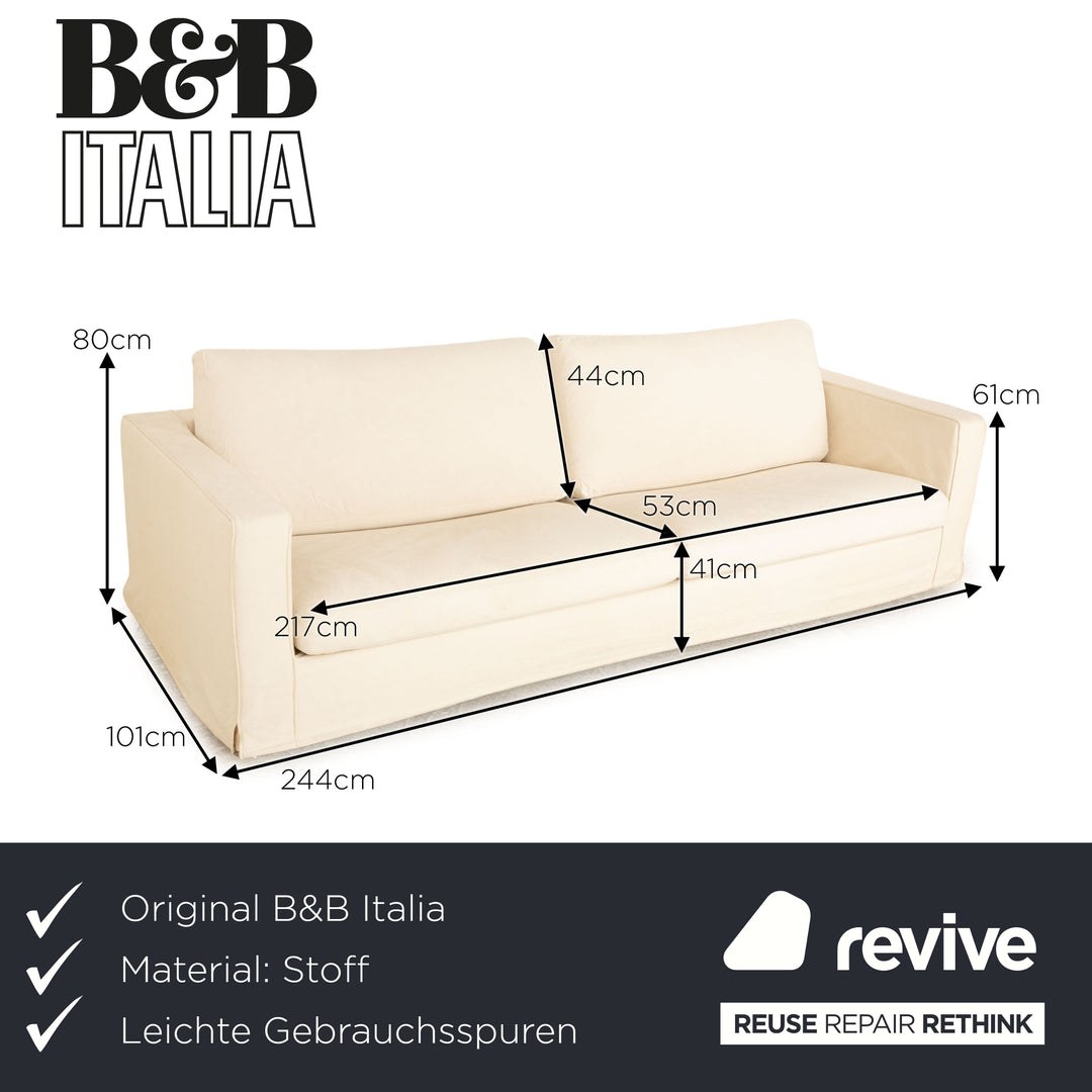 B&amp;B Italia Canapé trois places en tissu Baisity crème