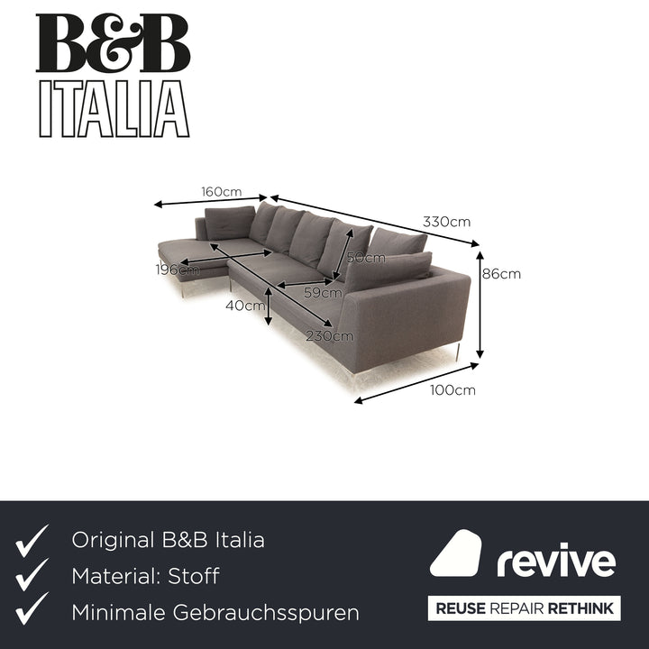 B&B Italia Charles Stoff Ecksofa Grau Sofa Couch