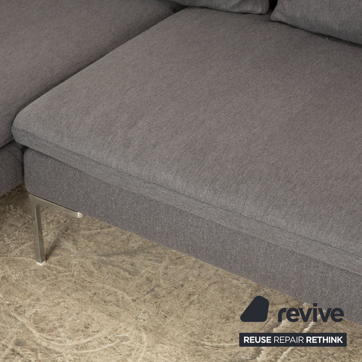B&B Italia Charles Stoff Ecksofa Grau Sofa Couch
