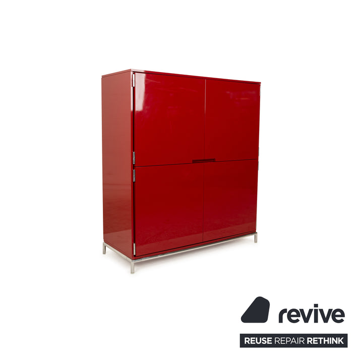 B&amp;B Italia wooden sideboard red high gloss 4 doors metal feet