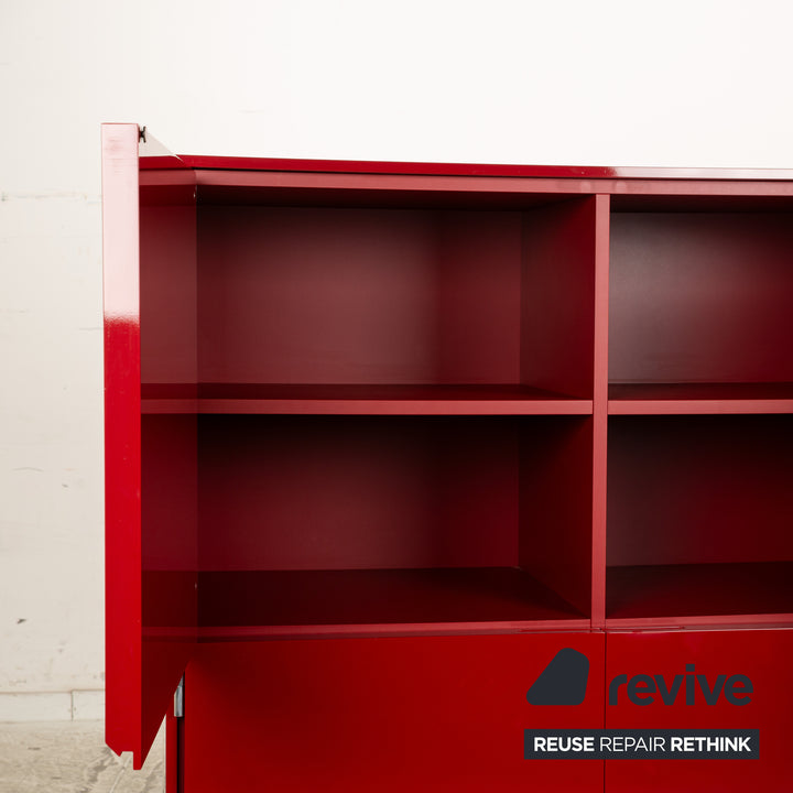 B&amp;B Italia wooden sideboard red high gloss 4 doors metal feet