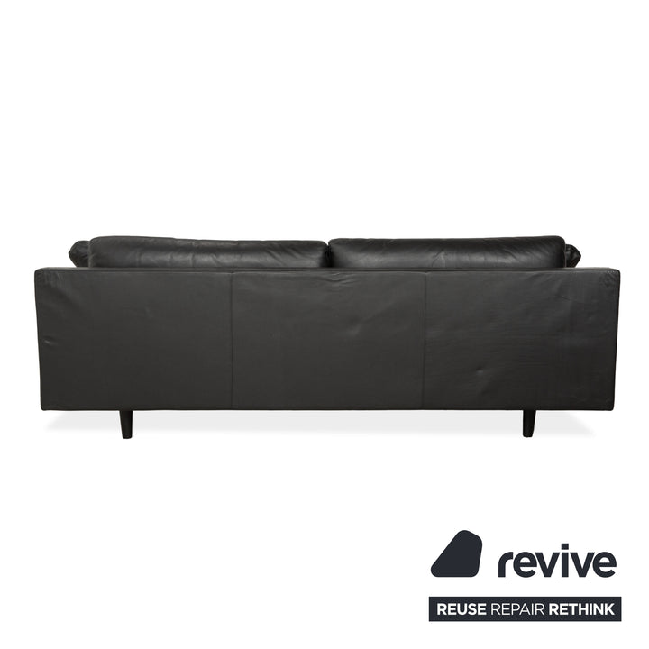 B&B Italia Leder Dreisitzer Schwarz Sofa Couch
