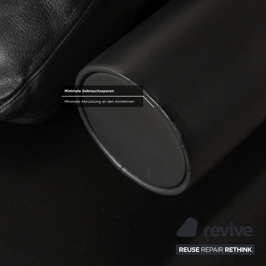 B&B Italia Leder Dreisitzer Schwarz Sofa Couch