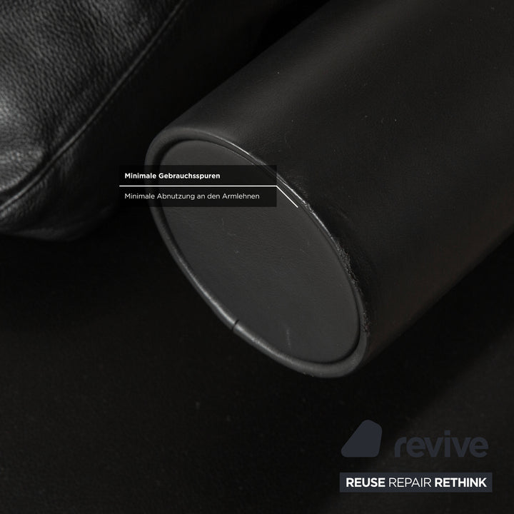 B&B Italia Leder Dreisitzer Schwarz Sofa Couch