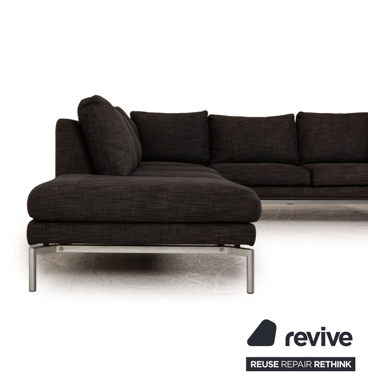 B&B Italia Stoff Ecksofa Grau Couch Recamiere links