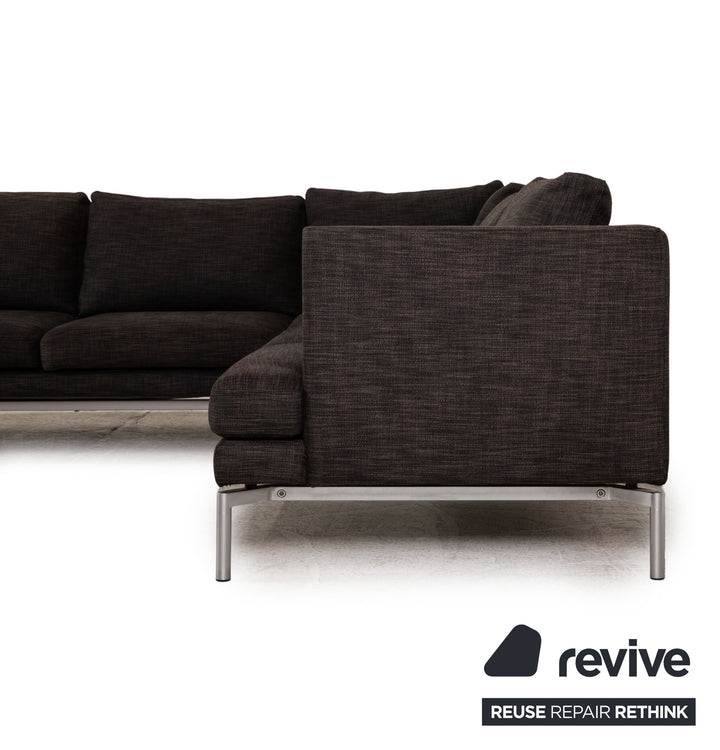 B&B Italia Stoff Ecksofa Grau Couch Recamiere links