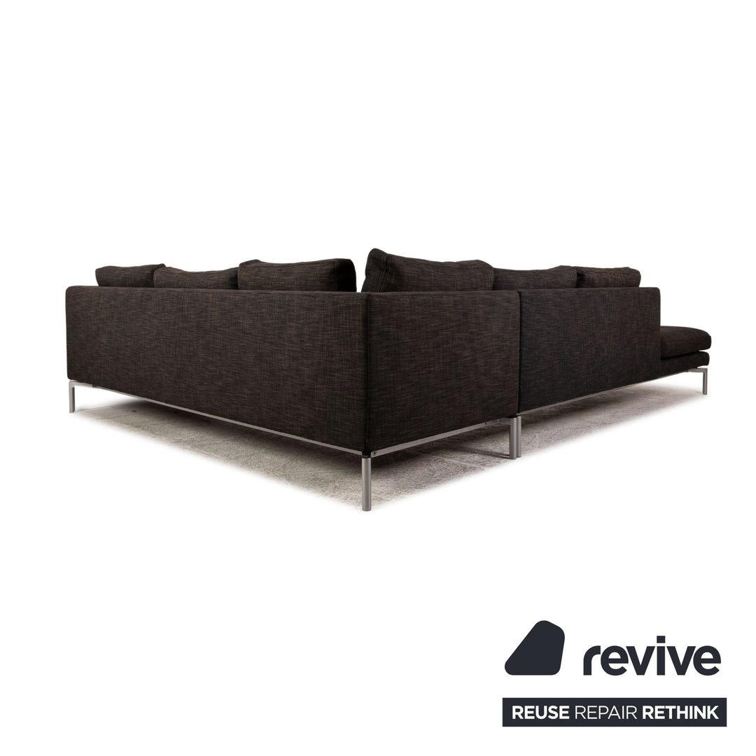 B&B Italia Stoff Ecksofa Grau Couch Recamiere links