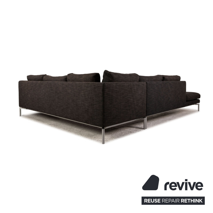B&B Italia Stoff Ecksofa Grau Couch Recamiere links