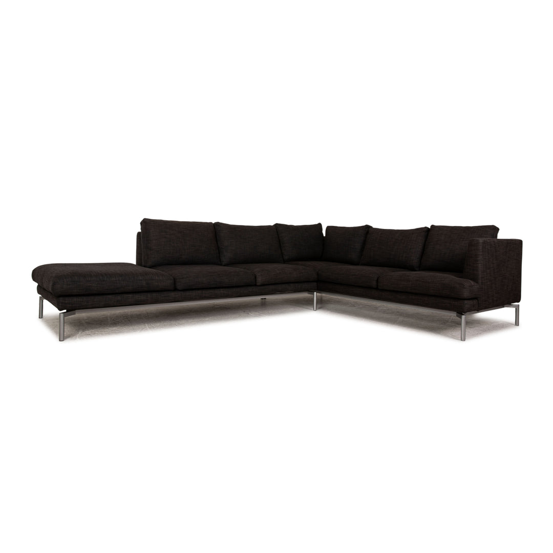 B&B Italia Stoff Ecksofa Grau Couch Recamiere links
