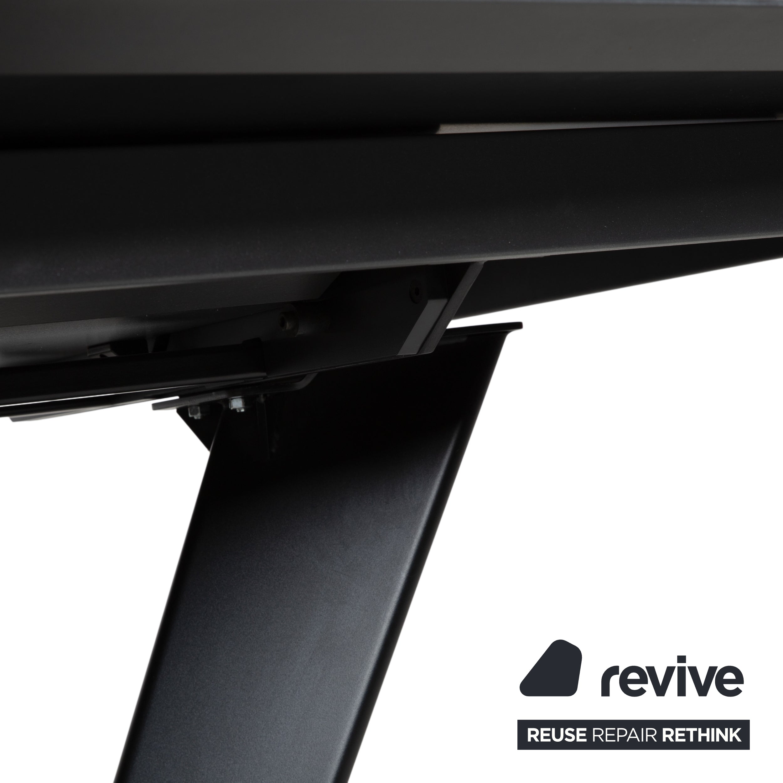 Table extensible BoConcept Alicante noire avec rallonge en grès gris foncé T076 fonction manuelle 183 x 100