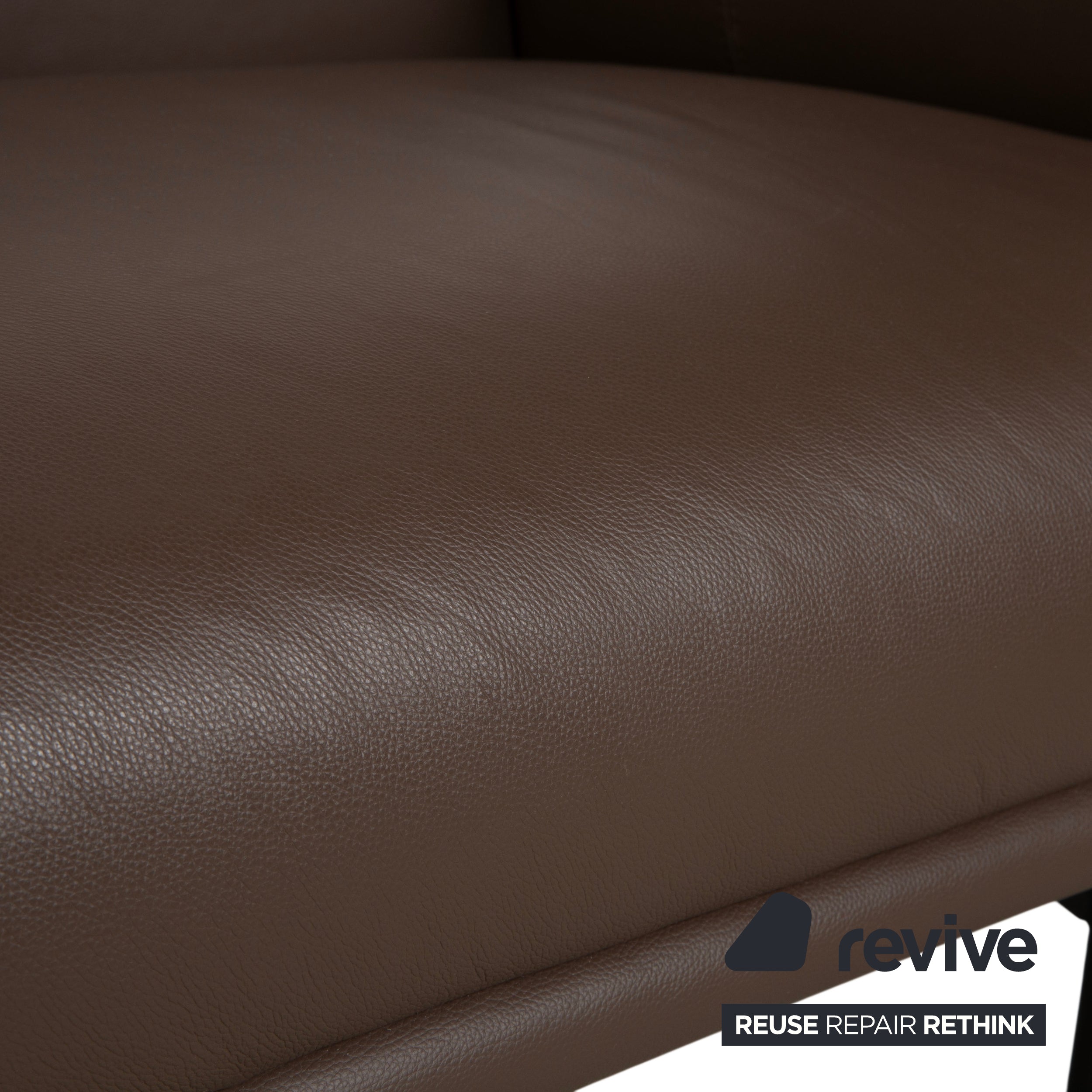 BoConcept Berne Leather Three-Seater Brown Taupe Sofa Couch