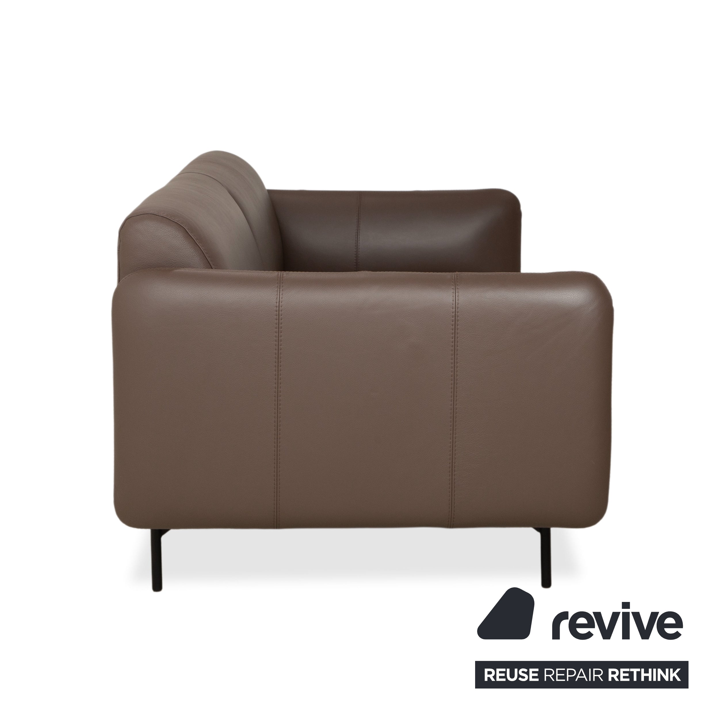BoConcept Berne Leather Three-Seater Brown Taupe Sofa Couch