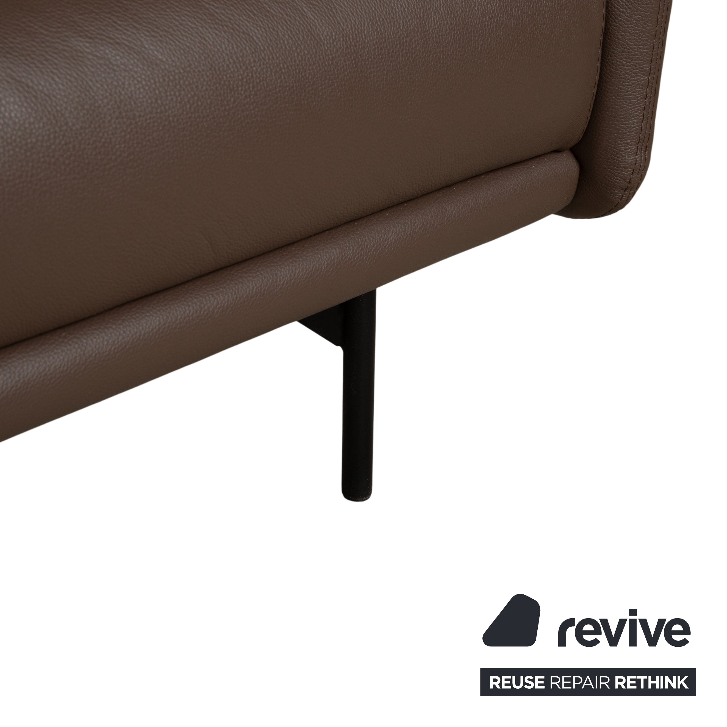 BoConcept Berne Leather Three-Seater Brown Taupe Sofa Couch
