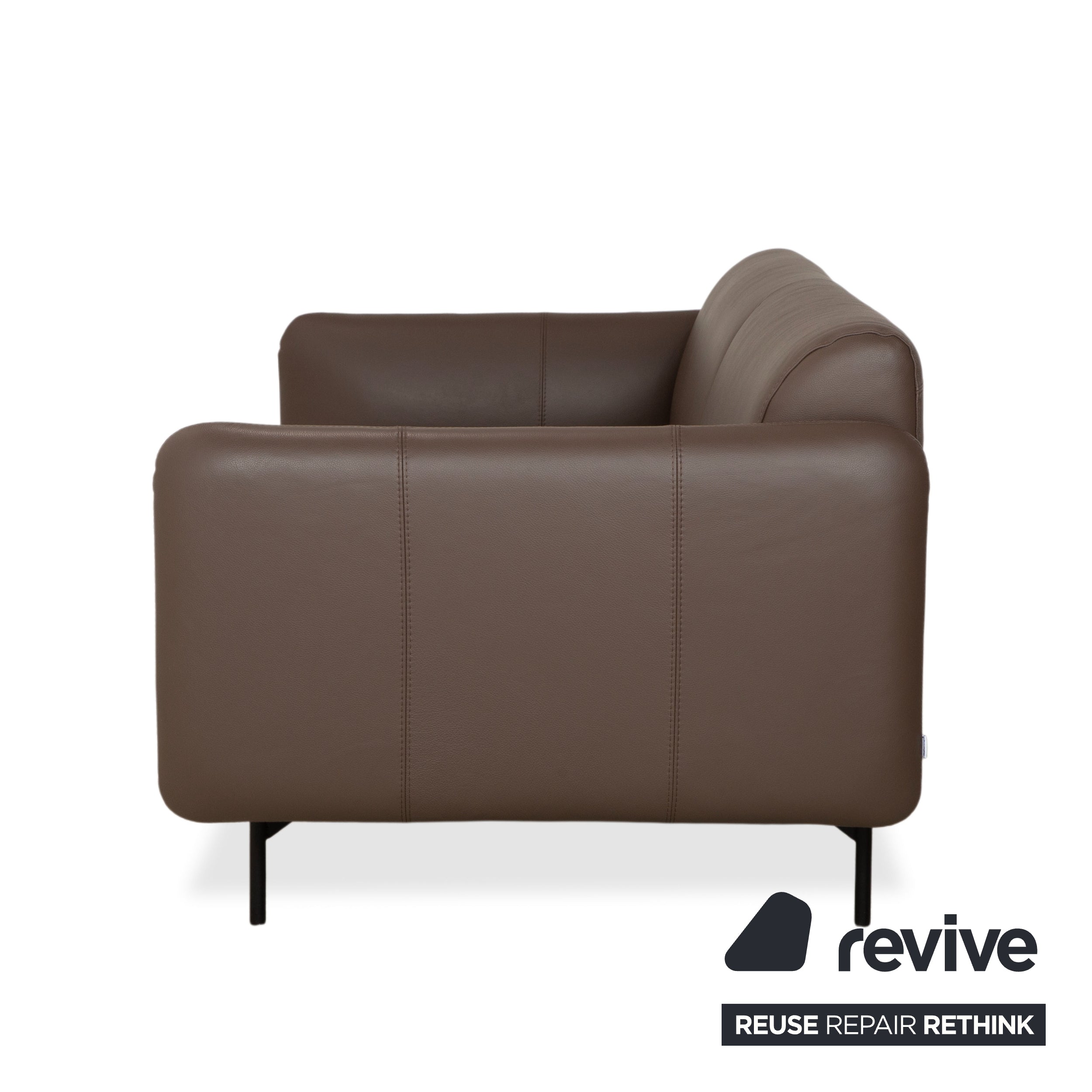 BoConcept Berne Leather Three-Seater Brown Taupe Sofa Couch