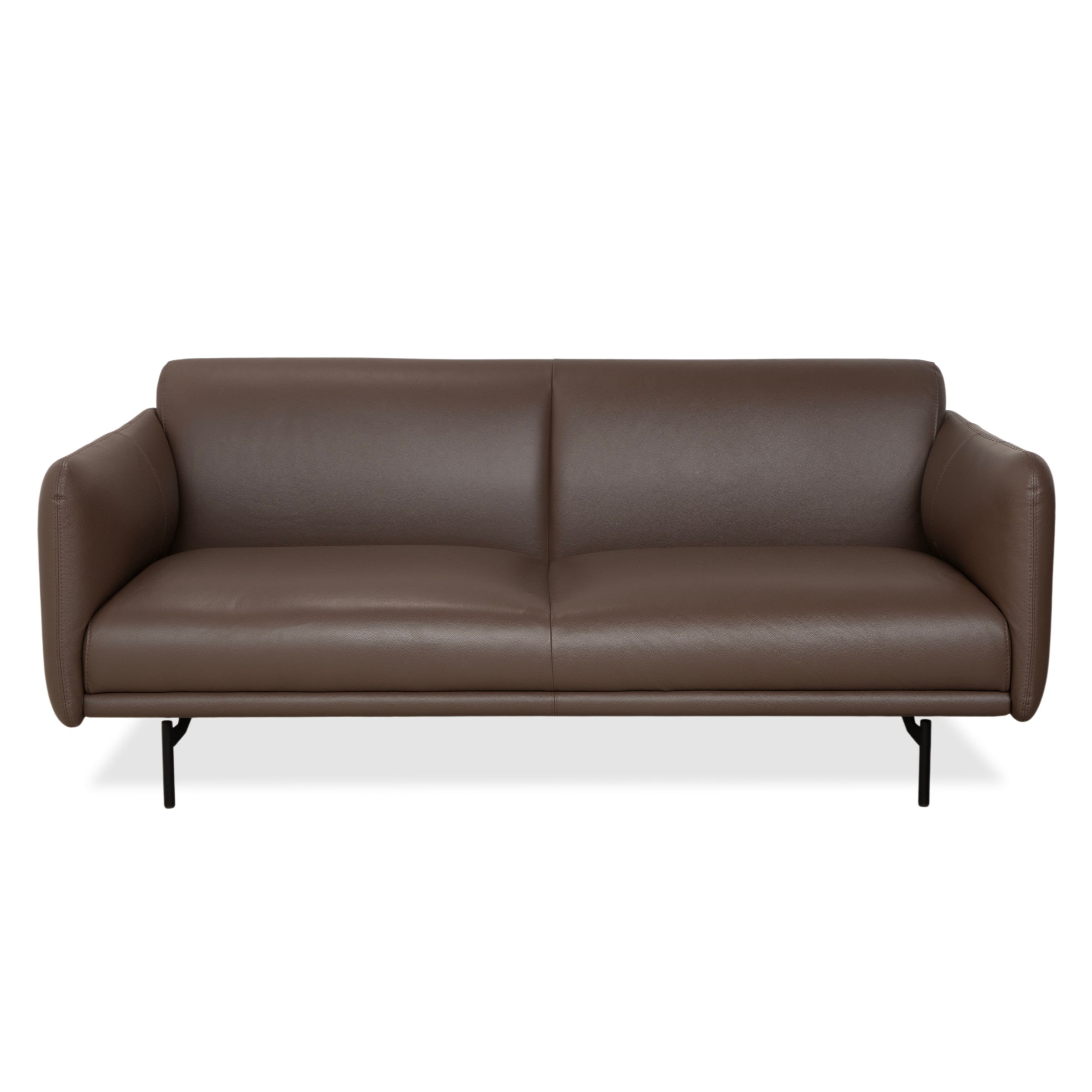 BoConcept Berne Leather Three-Seater Brown Taupe Sofa Couch