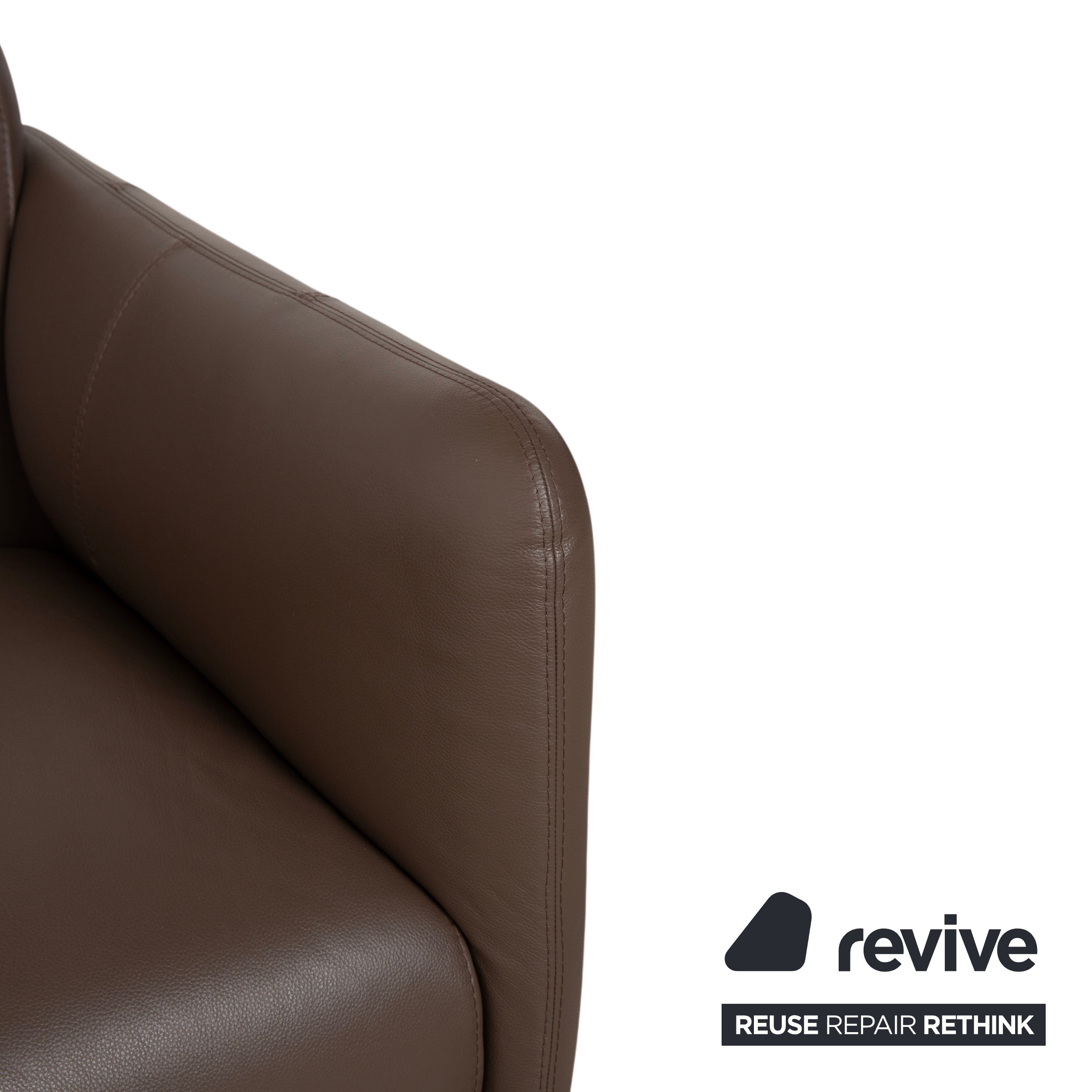 BoConcept Berne Leather Three-Seater Brown Taupe Sofa Couch