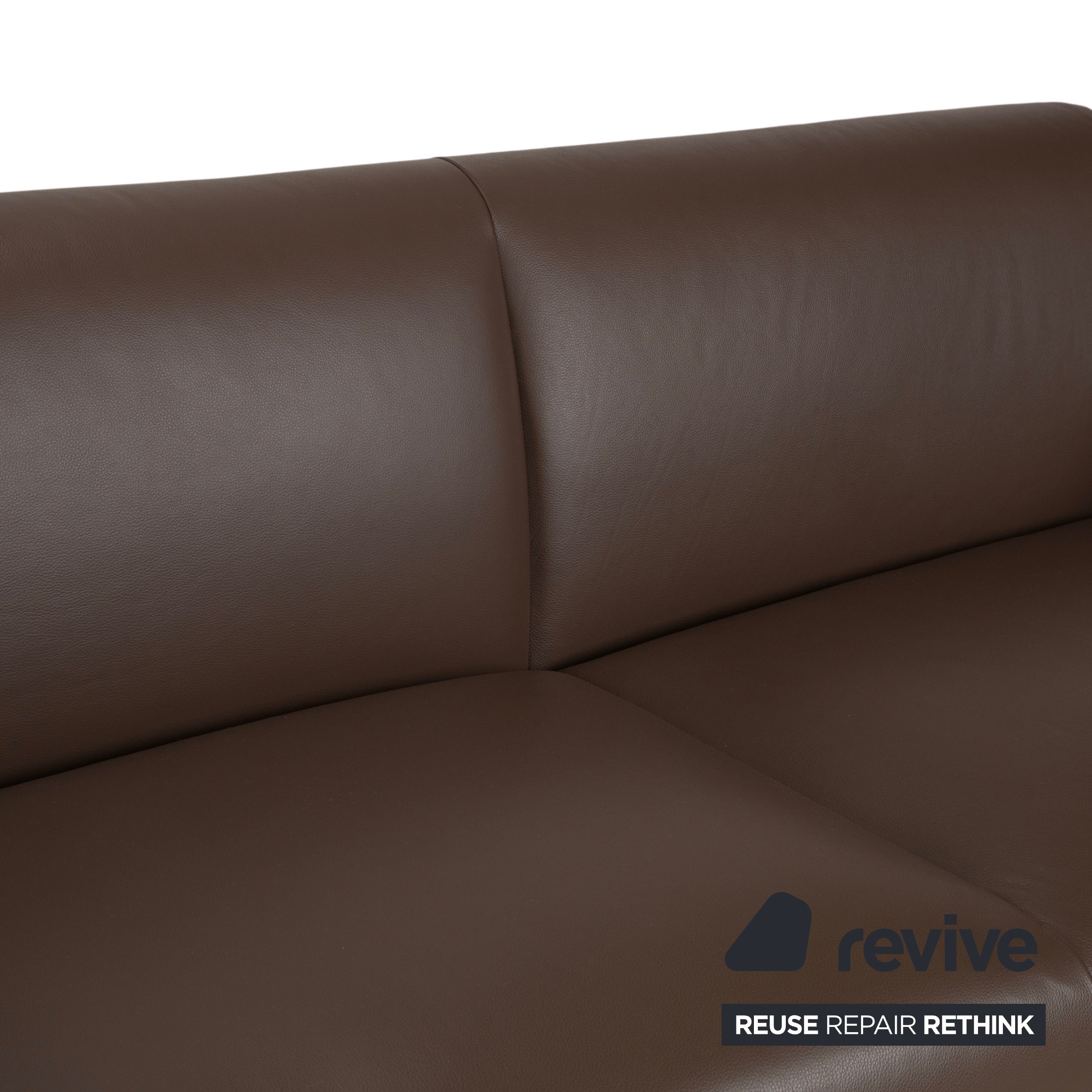BoConcept Berne Leather Three-Seater Brown Taupe Sofa Couch