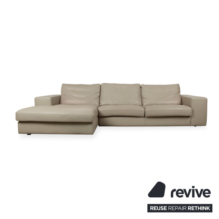 BoConcept Cenova Leder Ecksofa Beige Creme Sofa Couch manuelle Funktion