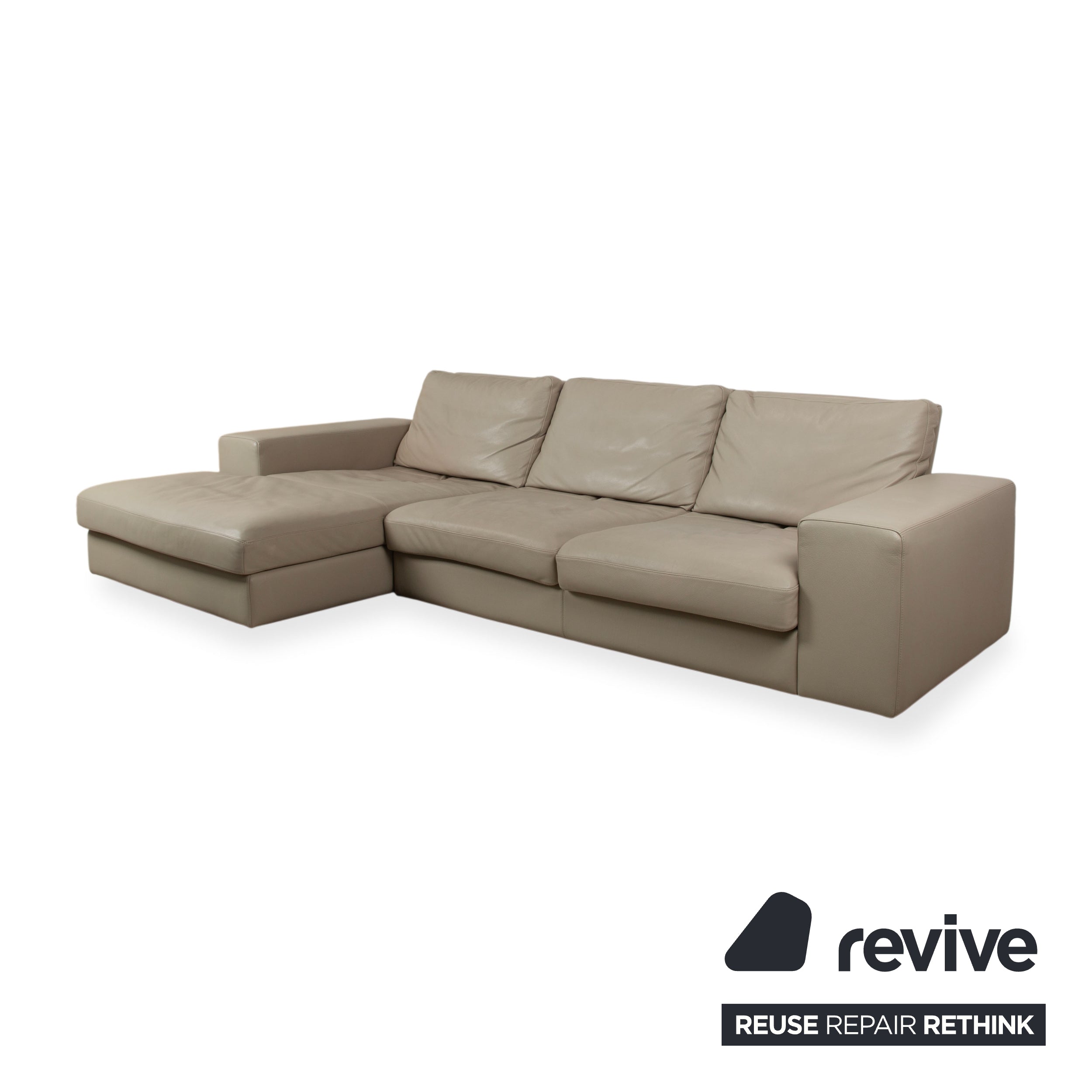 BoConcept Cenova Leder Ecksofa Beige Creme Sofa Couch manuelle Funktion