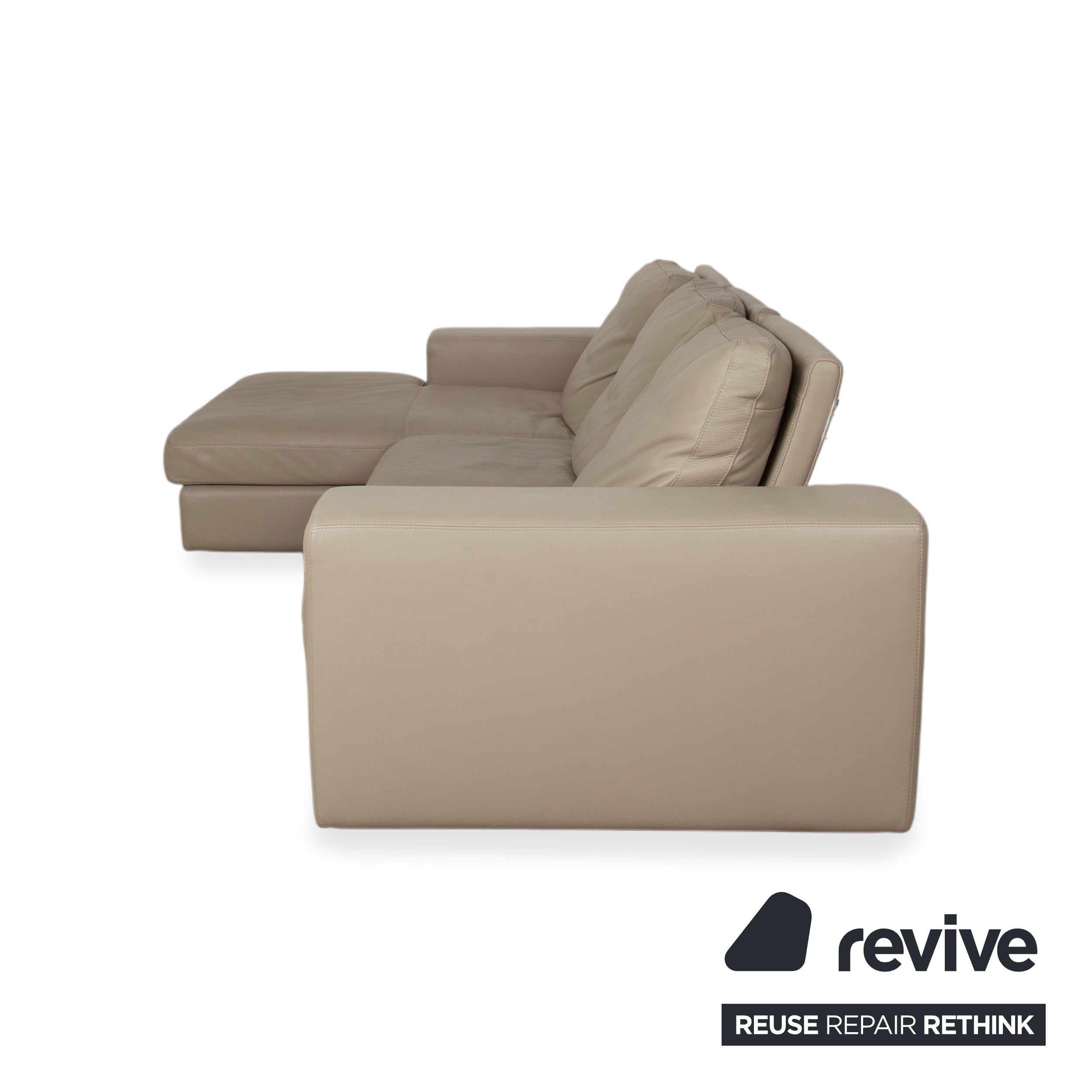 BoConcept Cenova Leder Ecksofa Beige Creme Sofa Couch manuelle Funktion