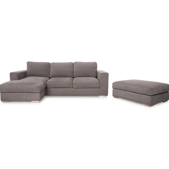 BoConcept Cenova ensemble de canapé en tissu gris chaise longue canapé d'angle gauche tabouret canapé