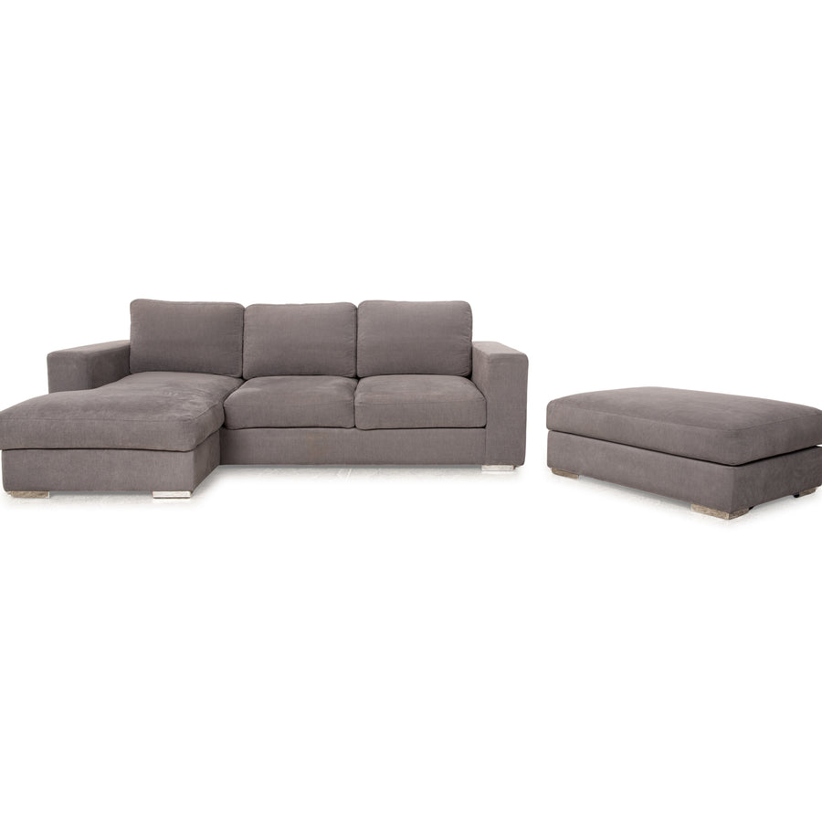 BoConcept Cenova ensemble de canapé en tissu gris chaise longue canapé d'angle gauche tabouret canapé
