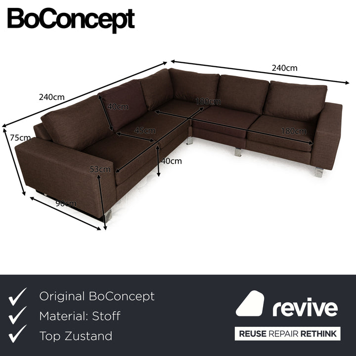 BoConcept Indivi Stoff Ecksofa Braun Sofa Couch