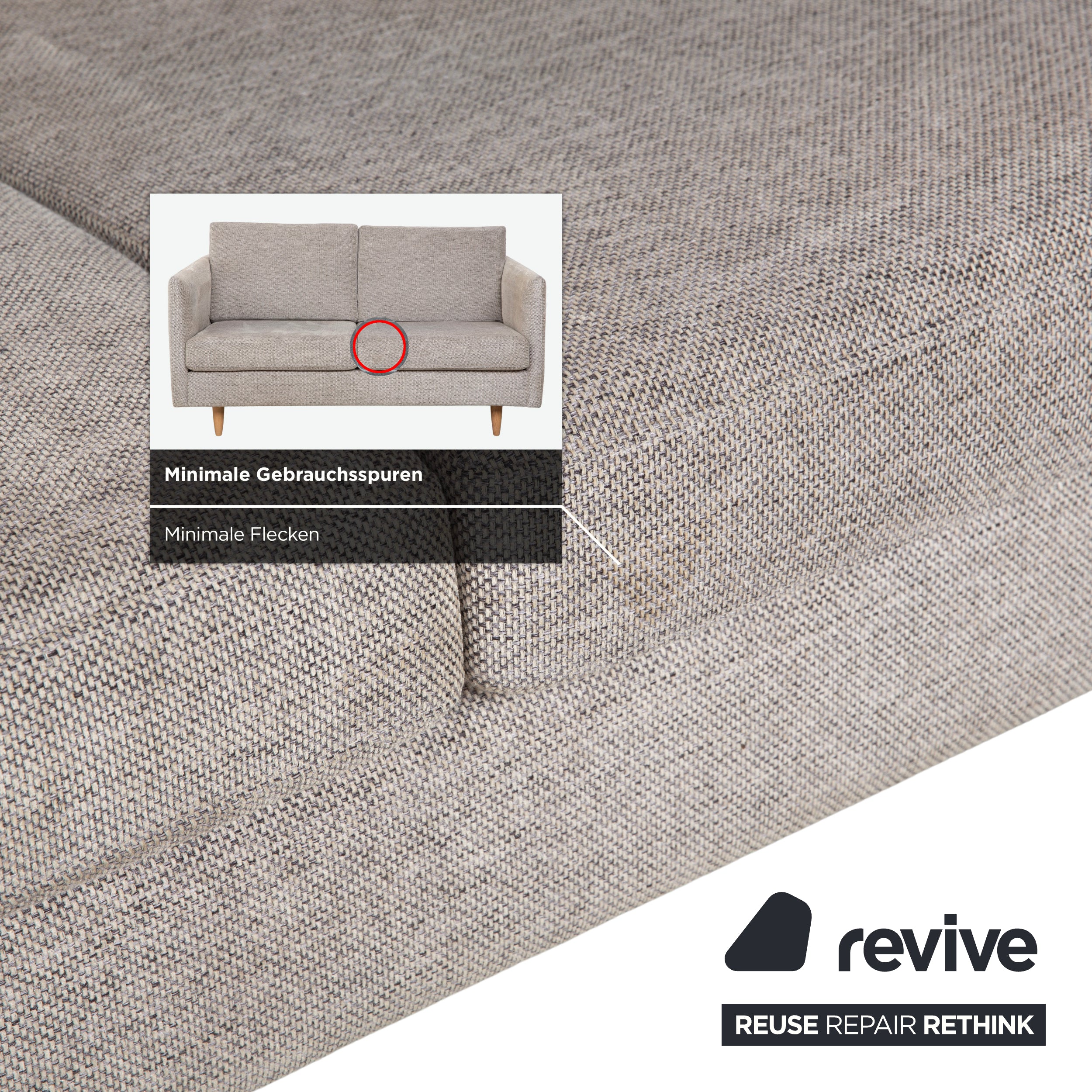 BoConcept Indivi Fabric Two-Seater Grey Sofa Couch