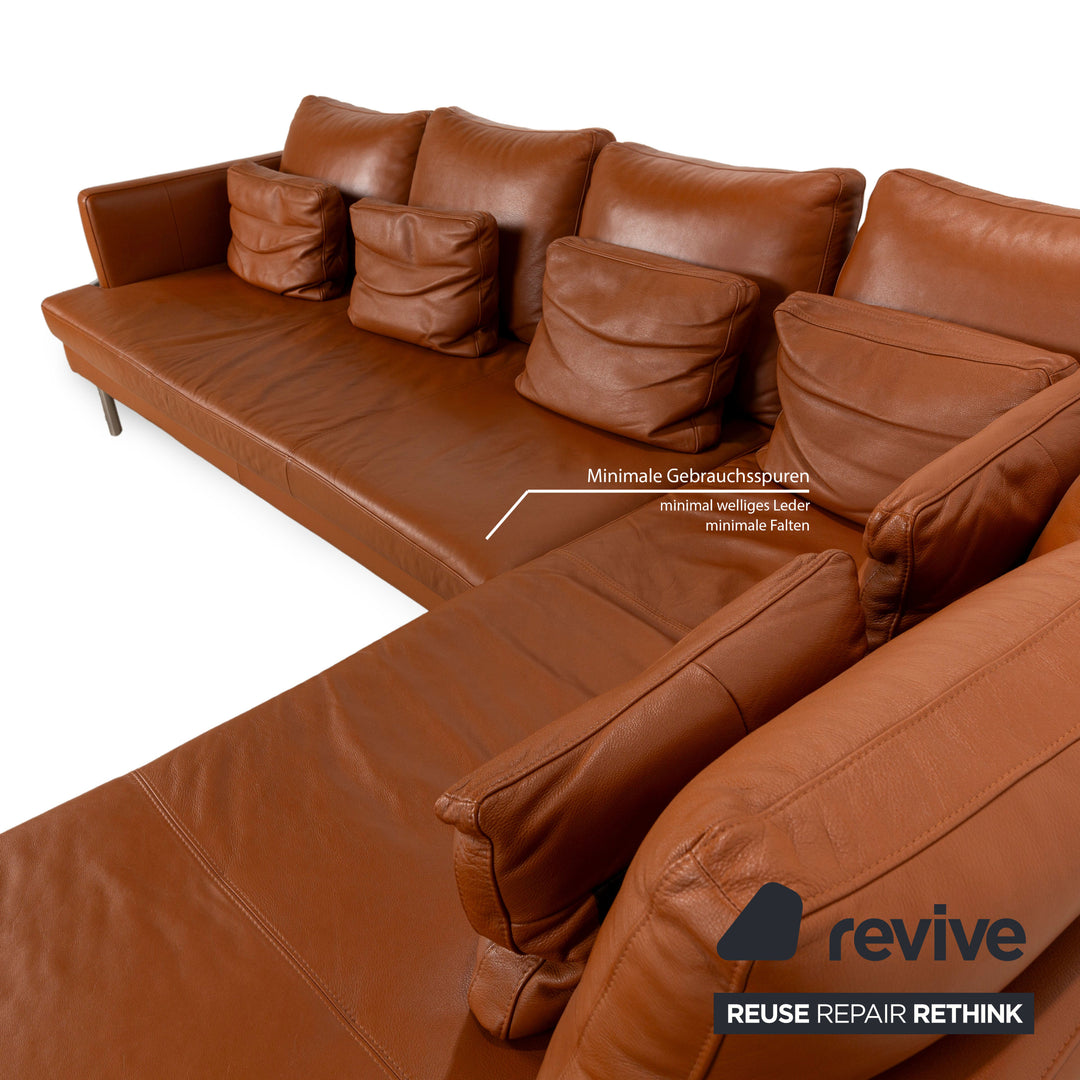 BoConcept Istra Leather Corner Sofa Brown Sofa Couch