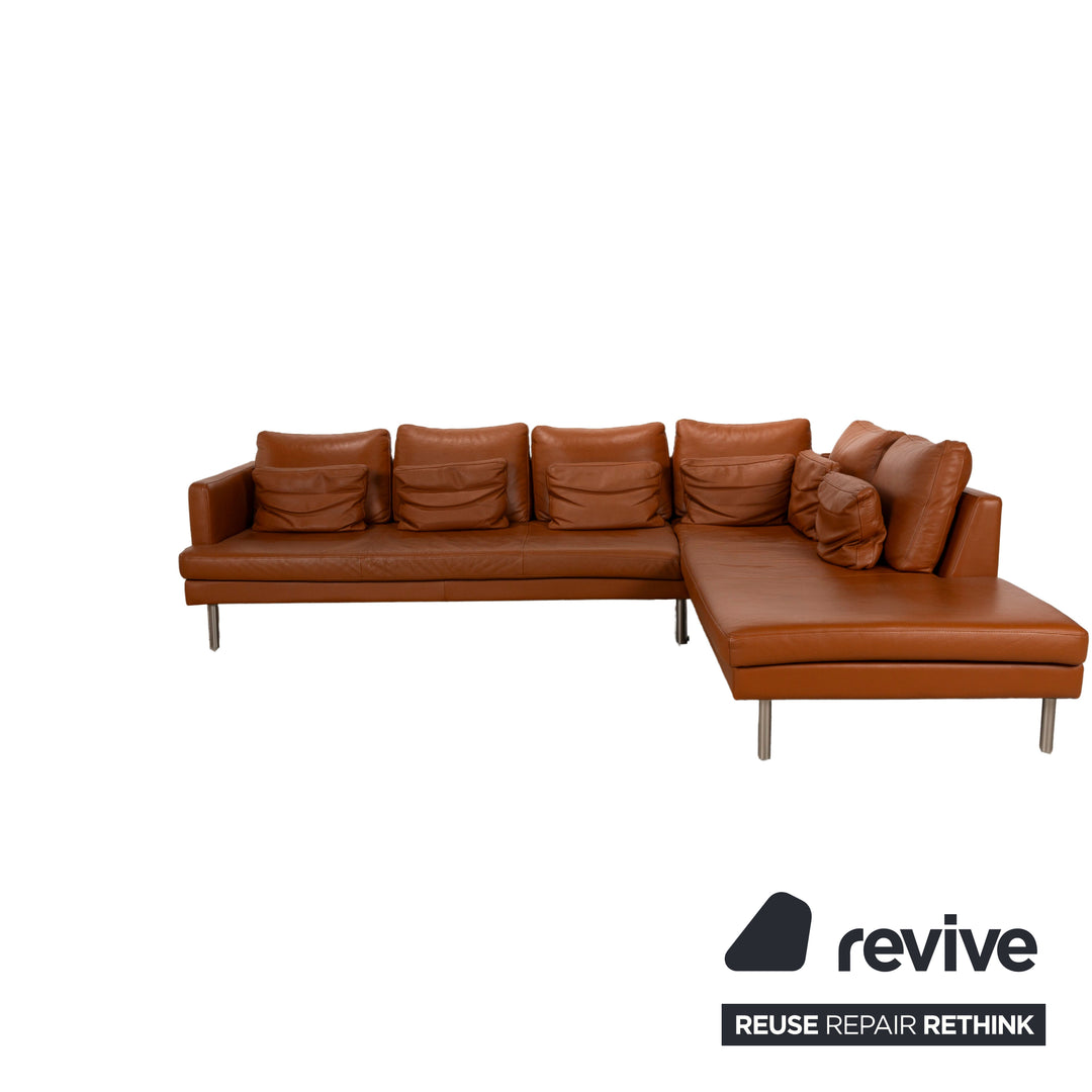 BoConcept Istra Leather Corner Sofa Brown Sofa Couch