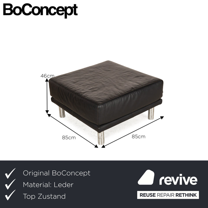 BoConcept Leather Stool Black