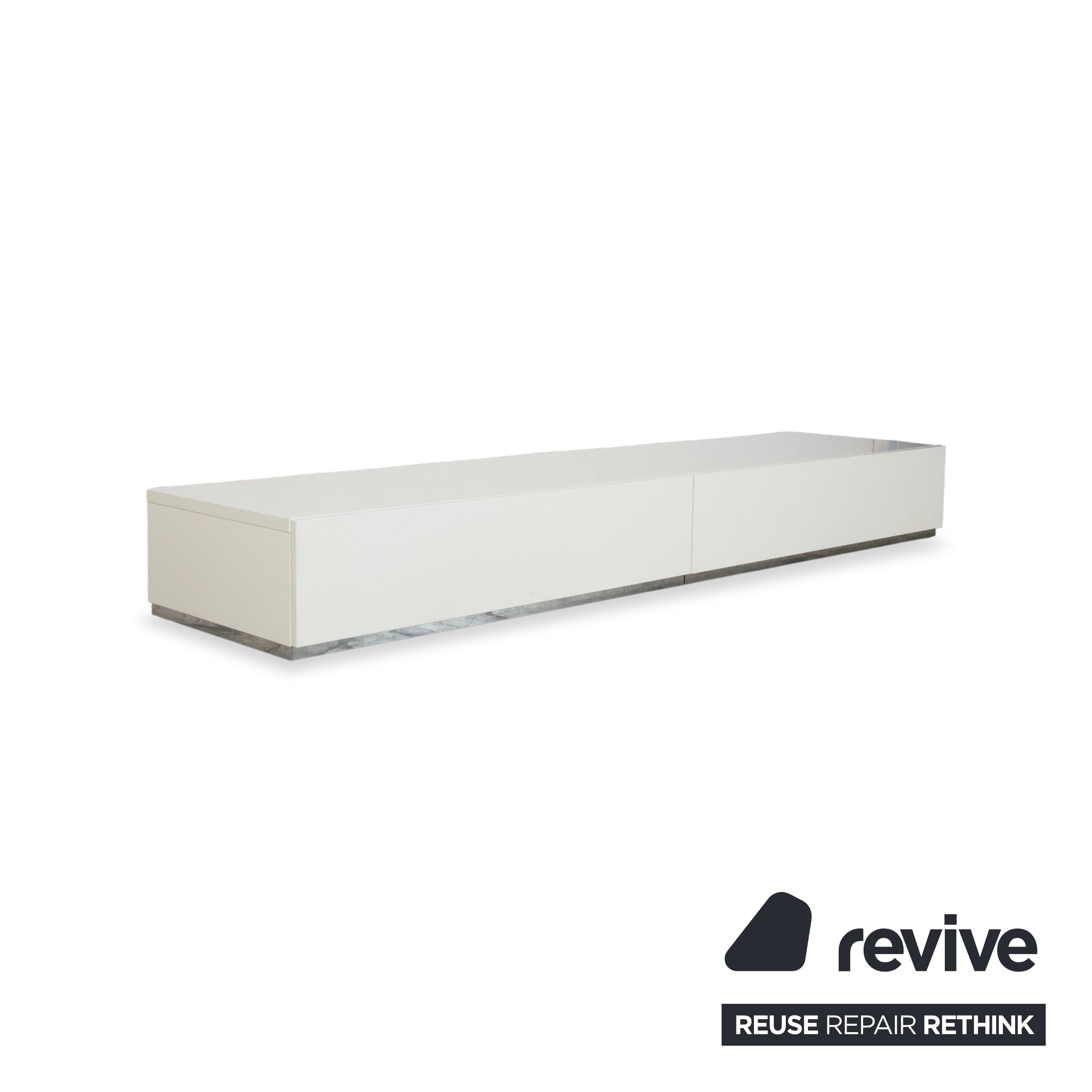 BoConcept Lugano Enfilade en bois Blanc Chromé Meuble TV Meuble bas