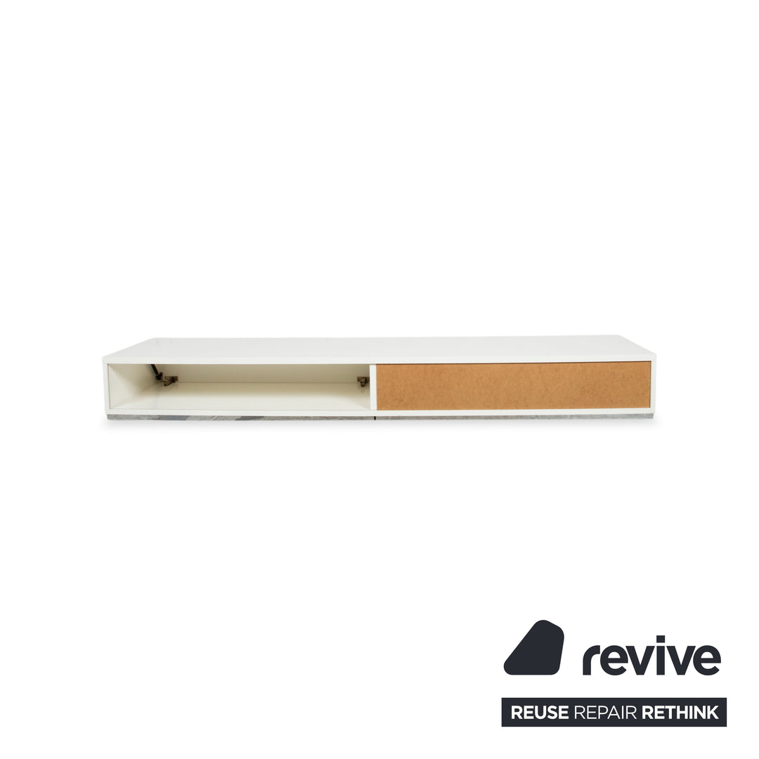 BoConcept Lugano Enfilade en bois Blanc Chromé Meuble TV Meuble bas