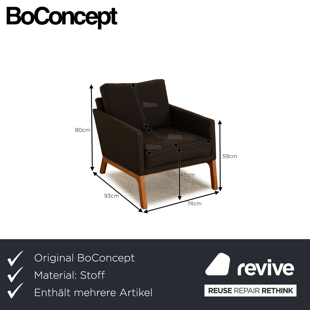 BoConcept Monte ensemble de fauteuils en tissu gris 2x fauteuils
