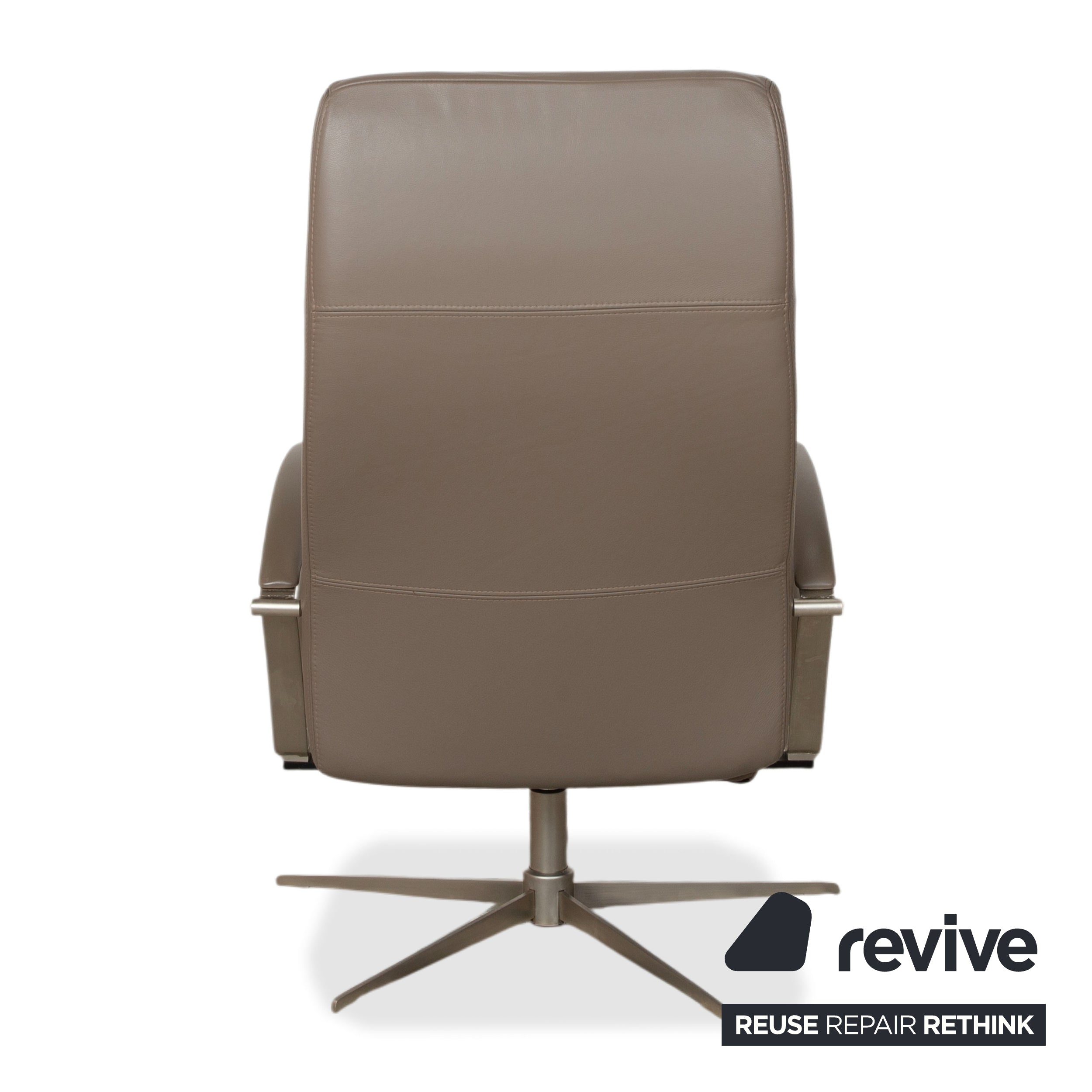 BoConcept Wing Sessel Leder Olivgrün Beige Grau Taupe manuelle Funktion