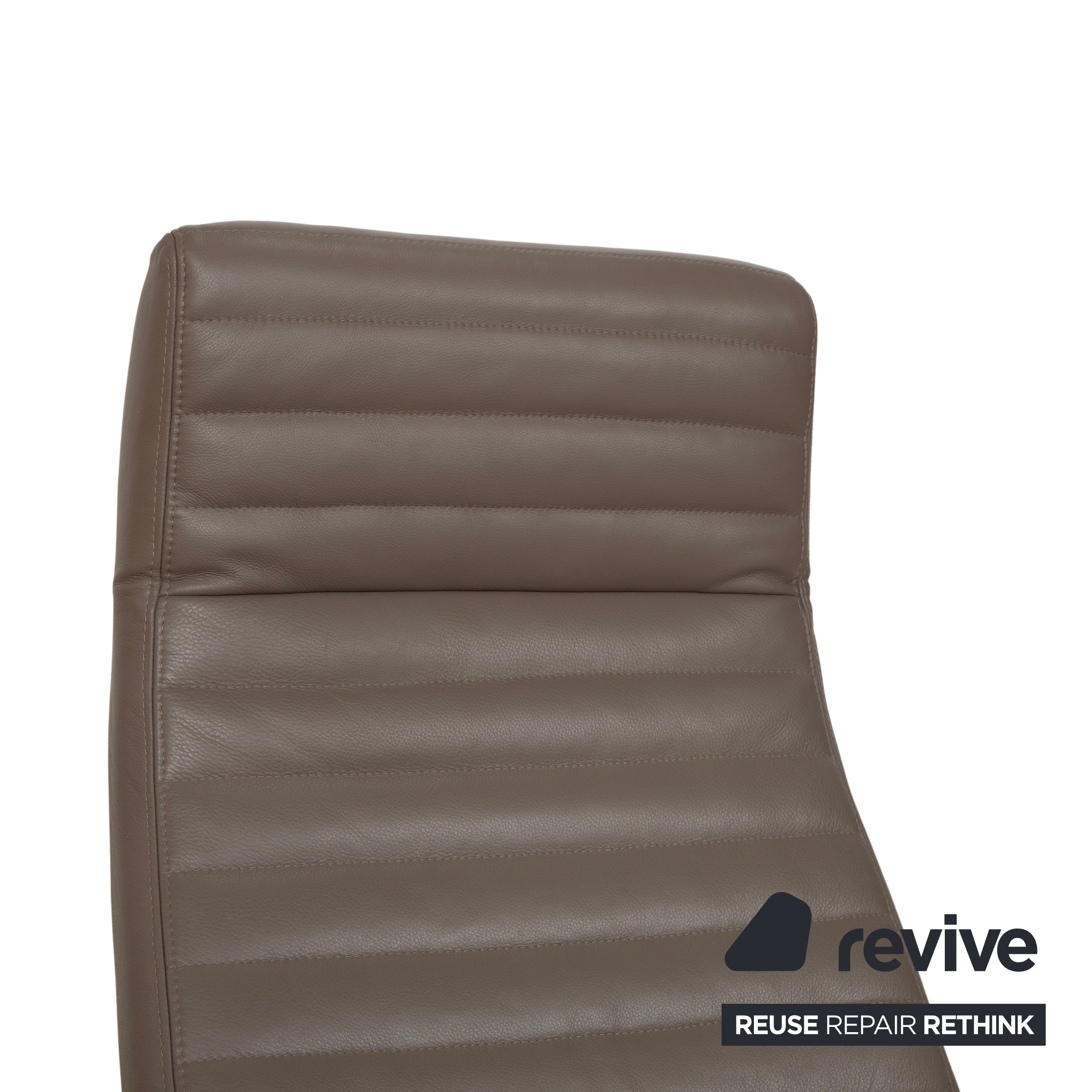 BoConcept Wing Sessel Leder Olivgrün Beige Grau Taupe manuelle Funktion