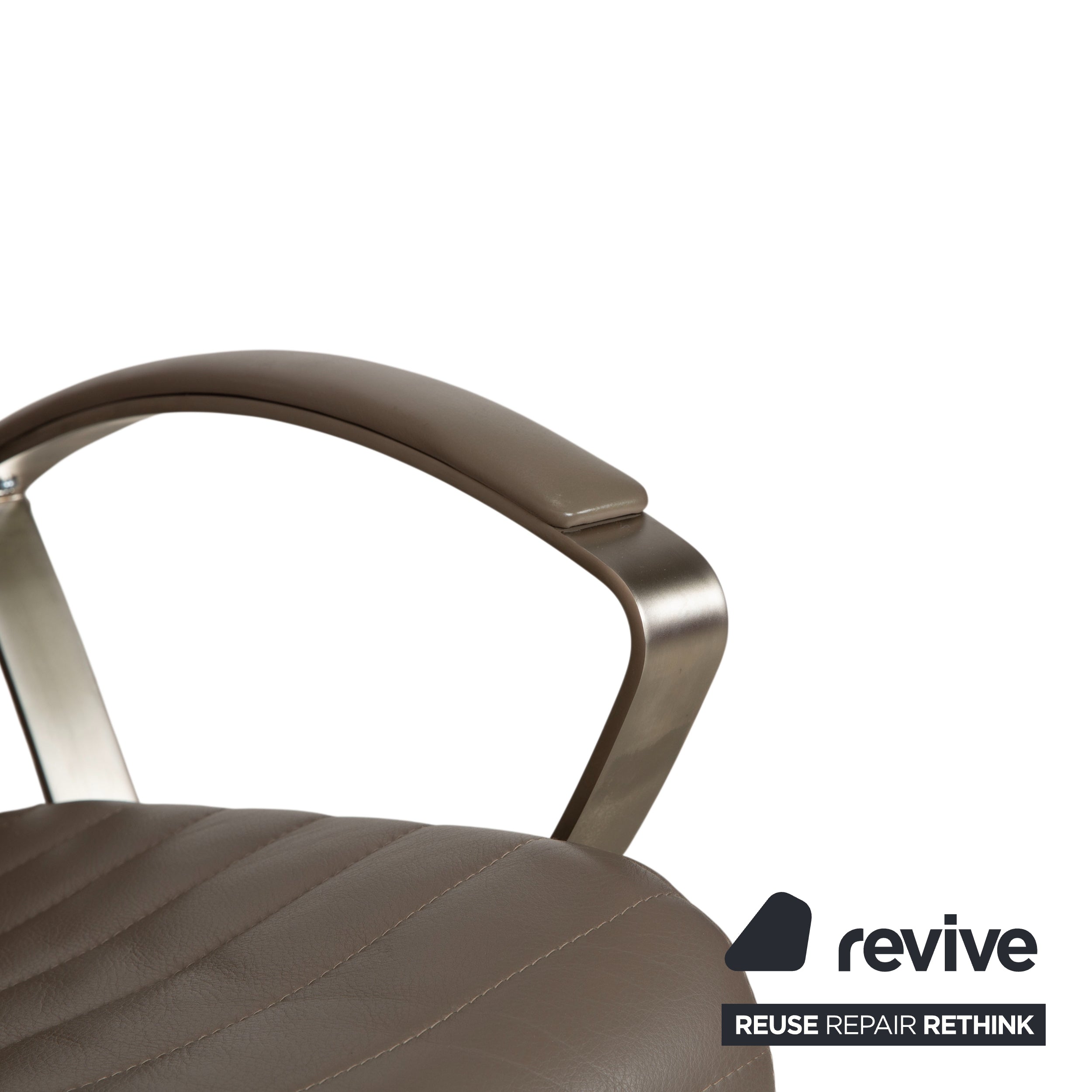 BoConcept Wing Sessel Leder Olivgrün Beige Grau Taupe manuelle Funktion