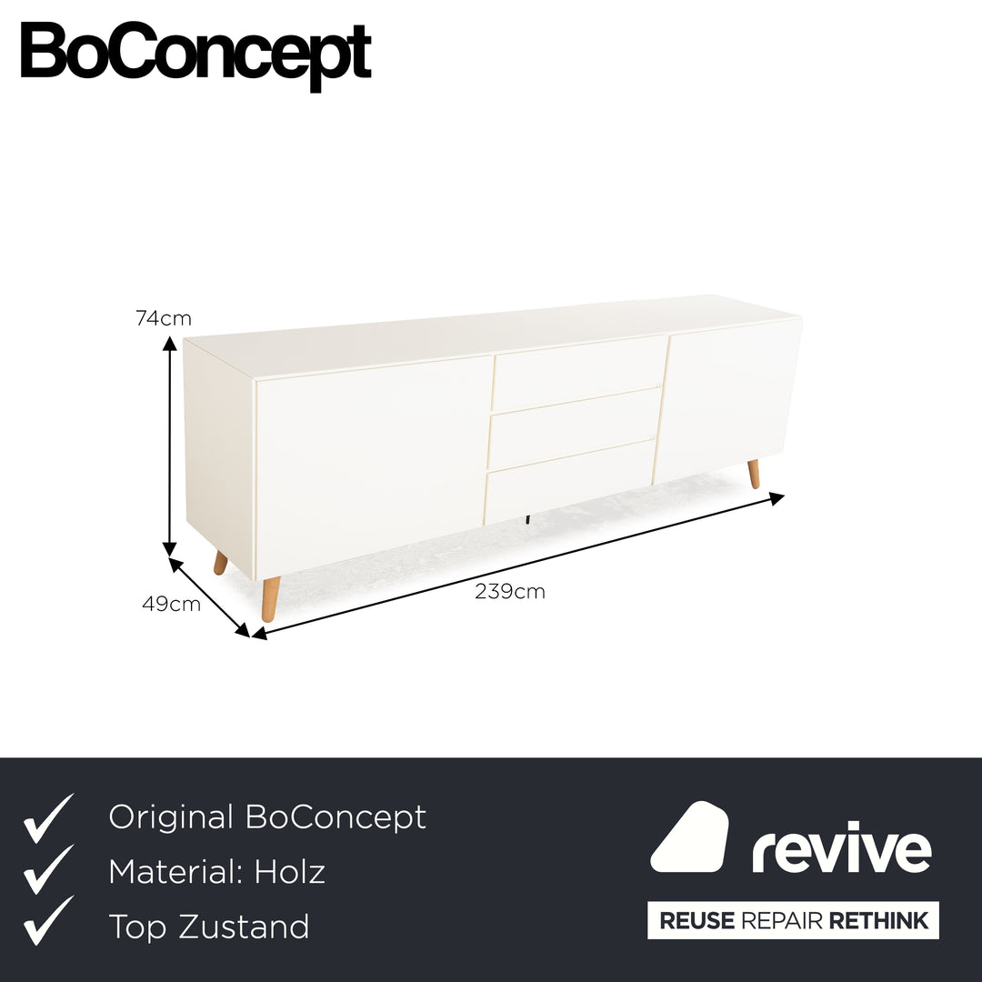 BoConcept Lugano buffet en bois blanc crème